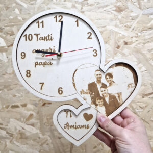 Orologio con frase e foto incisa