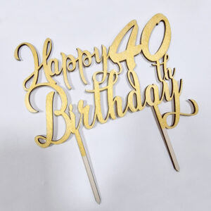 Cake topper happy birthday 40th