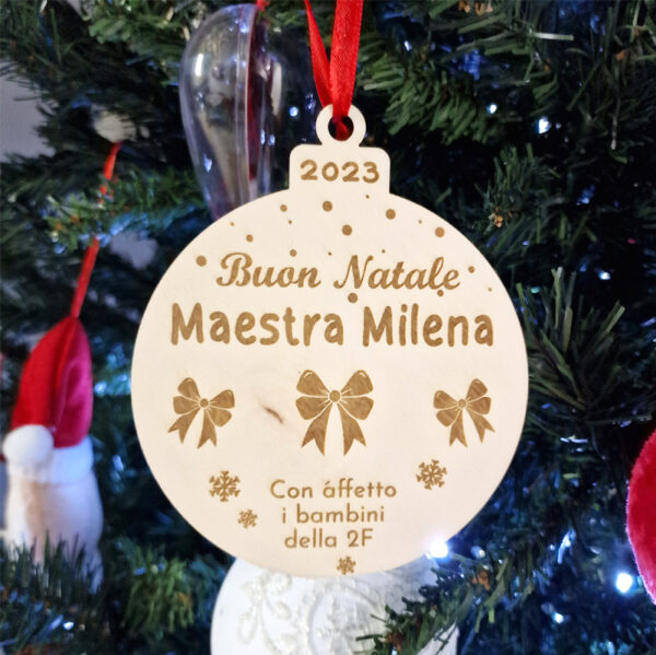 Pallina di Natale regalo Maestre - immagine 2